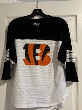 Women’s Black & White Bengals Mesh Jersey